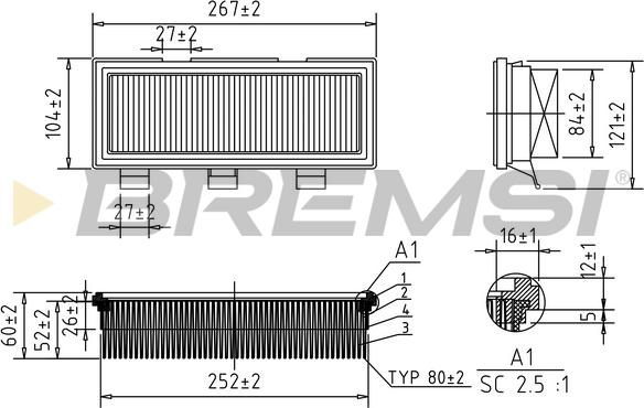 Bremsi FA1352 - Въздушен филтър vvparts.bg