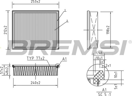 Bremsi FA1373 - Въздушен филтър vvparts.bg