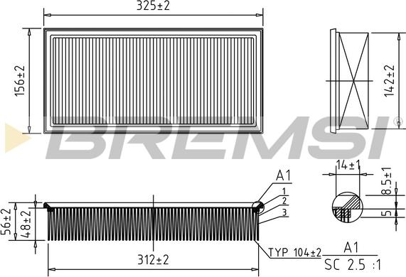 Bremsi FA1264 - Въздушен филтър vvparts.bg