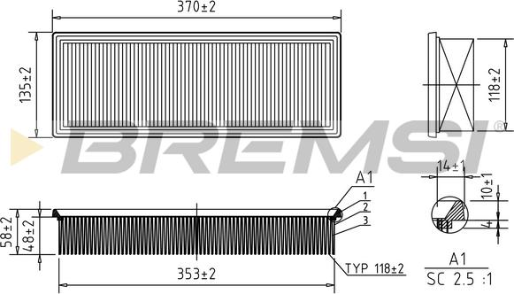 Bremsi FA1265 - Въздушен филтър vvparts.bg