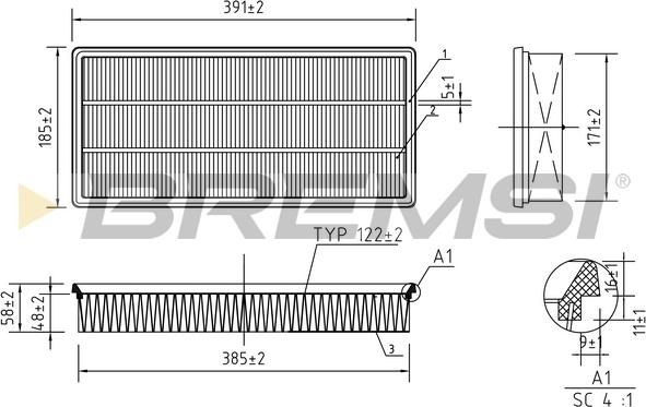 Bremsi FA1239 - Въздушен филтър vvparts.bg