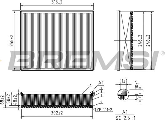 Bremsi FA1230 - Въздушен филтър vvparts.bg