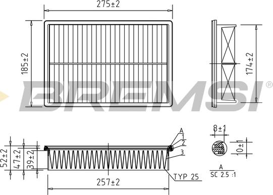 Bremsi FA1703 - Въздушен филтър vvparts.bg