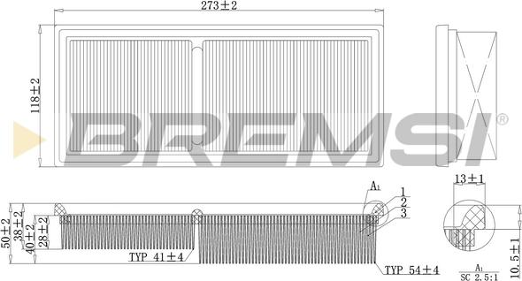 Bremsi FA2096 - Въздушен филтър vvparts.bg