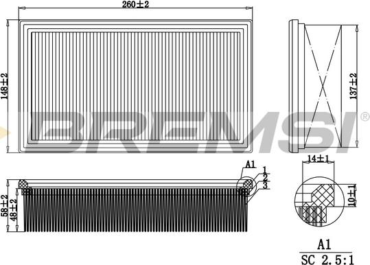 Bremsi FA2041 - Въздушен филтър vvparts.bg