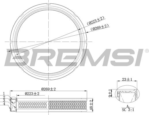 Bremsi FA2081 - Въздушен филтър vvparts.bg