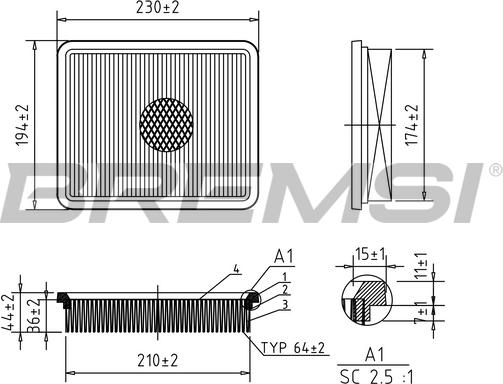 Bremsi FA2146 - Въздушен филтър vvparts.bg