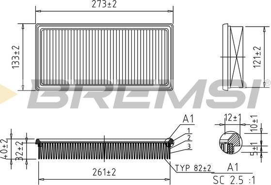 Bremsi FA2153 - Въздушен филтър vvparts.bg