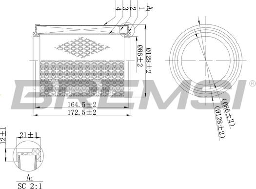 Bremsi FA2112 - Въздушен филтър vvparts.bg