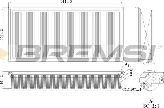 Bremsi FA2134 - Въздушен филтър vvparts.bg