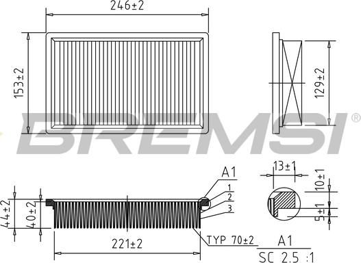 Bremsi FA2135 - Въздушен филтър vvparts.bg