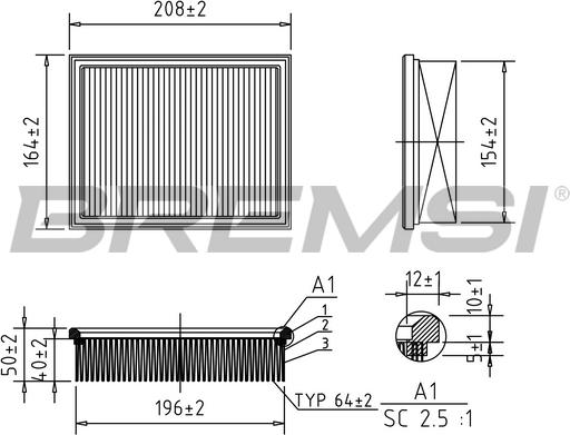 Bremsi FA2136 - Въздушен филтър vvparts.bg