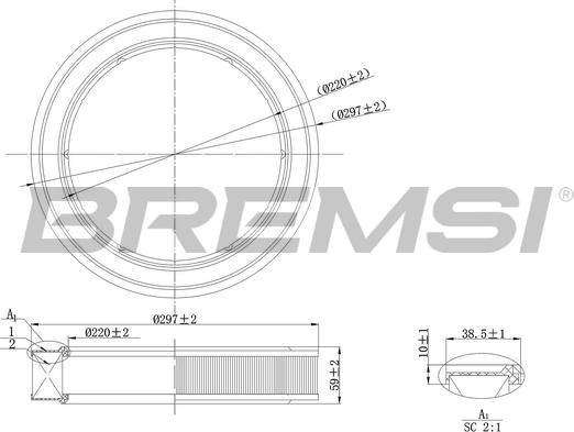 Bremsi FA2132 - Въздушен филтър vvparts.bg