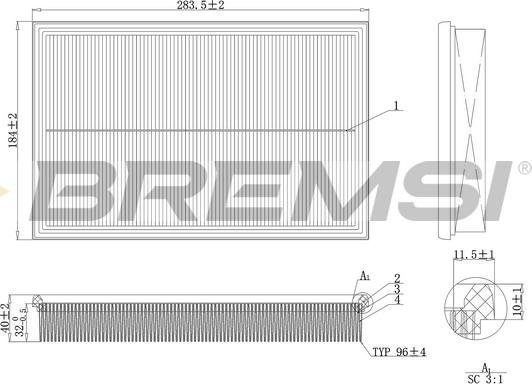 Bremsi FA2120 - Въздушен филтър vvparts.bg