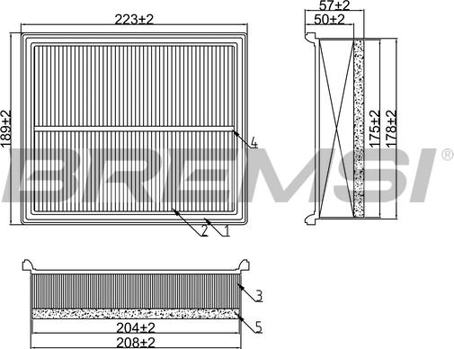 Bremsi FA2179 - Въздушен филтър vvparts.bg