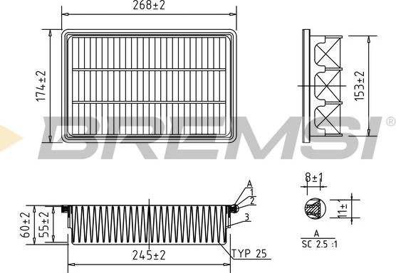 Bremsi FA2341 - Въздушен филтър vvparts.bg