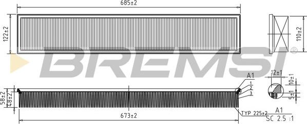 Bremsi FA2343 - Въздушен филтър vvparts.bg