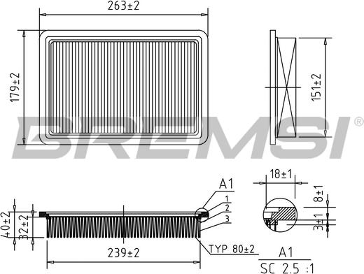 Bremsi FA2290 - Въздушен филтър vvparts.bg