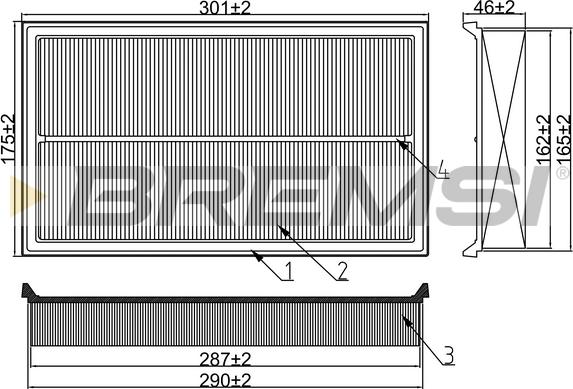 Bremsi FA2297 - Въздушен филтър vvparts.bg