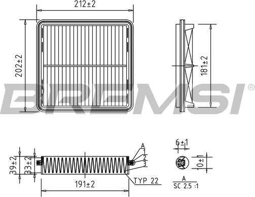 Bremsi FA2238 - Въздушен филтър vvparts.bg