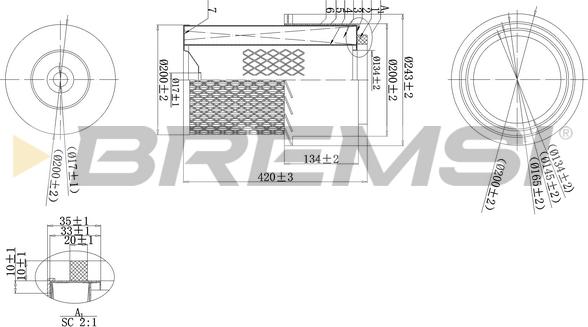 Bremsi FA2274 - Въздушен филтър vvparts.bg