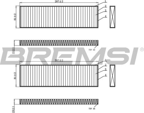 Bremsi FC0946C - Филтър купе (поленов филтър) vvparts.bg