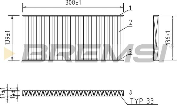 Bremsi FC0958C - Филтър купе (поленов филтър) vvparts.bg