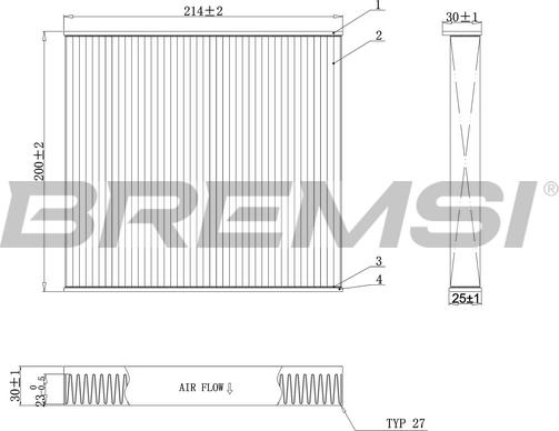 Bremsi FC0905C - Филтър купе (поленов филтър) vvparts.bg