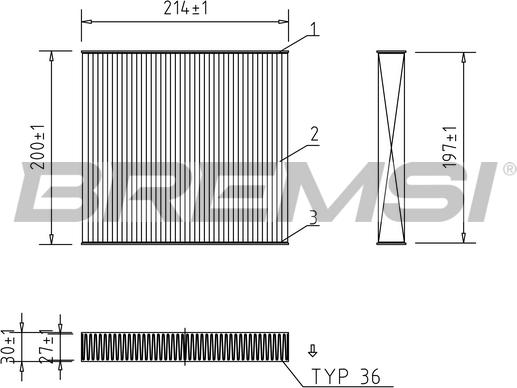 Bremsi FC0905 - Филтър купе (поленов филтър) vvparts.bg