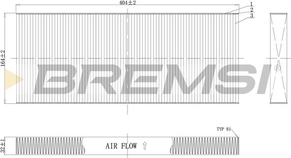 Bremsi FC0984 - Филтър купе (поленов филтър) vvparts.bg