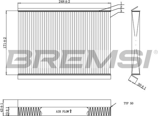 Bremsi FC0929 - Филтър купе (поленов филтър) vvparts.bg