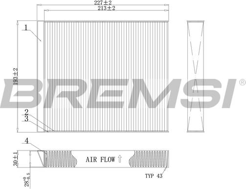 Bremsi FC0971 - Филтър купе (поленов филтър) vvparts.bg