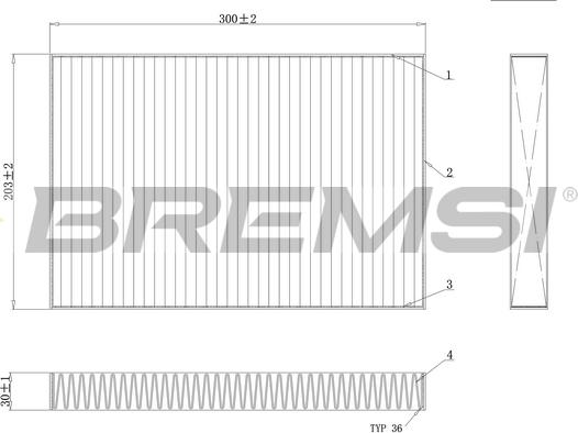 Bremsi FC0495C - Филтър купе (поленов филтър) vvparts.bg