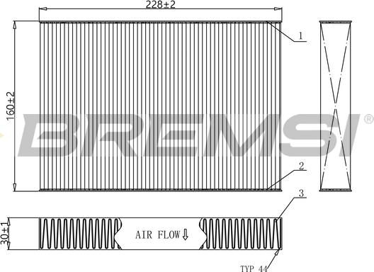 Bremsi FC0481C - Филтър купе (поленов филтър) vvparts.bg