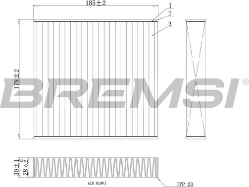 Bremsi FC0427A - Филтър купе (поленов филтър) vvparts.bg