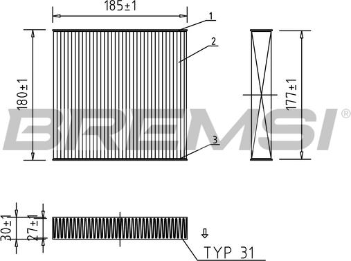 Bremsi FC0427 - Филтър купе (поленов филтър) vvparts.bg