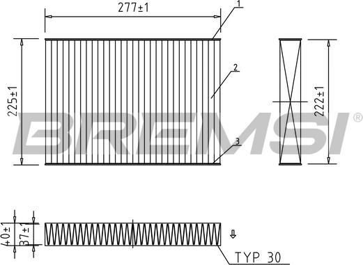 Bremsi FC0472C - Филтър купе (поленов филтър) vvparts.bg