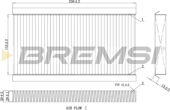 Bremsi FC0090C - Филтър купе (поленов филтър) vvparts.bg