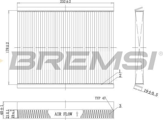 Bremsi FC0091 - Филтър купе (поленов филтър) vvparts.bg
