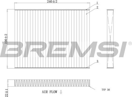 Bremsi FC0081C - Филтър купе (поленов филтър) vvparts.bg