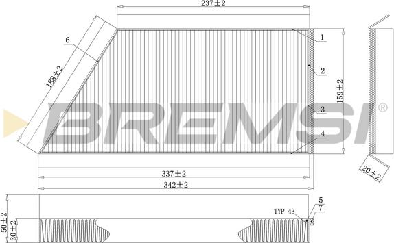 Bremsi FC0088C - Филтър купе (поленов филтър) vvparts.bg