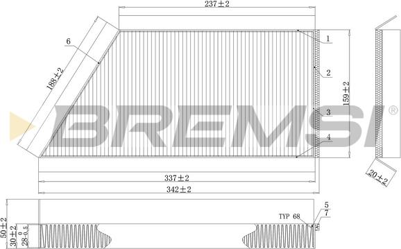 Bremsi FC0088 - Филтър купе (поленов филтър) vvparts.bg