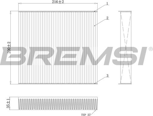 Bremsi FC0078C - Филтър купе (поленов филтър) vvparts.bg