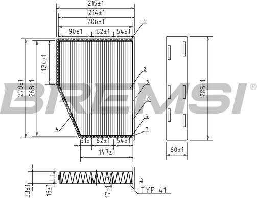 Bremsi FC0190 - Филтър купе (поленов филтър) vvparts.bg