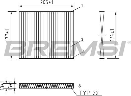 Bremsi FC0162C - Филтър купе (поленов филтър) vvparts.bg