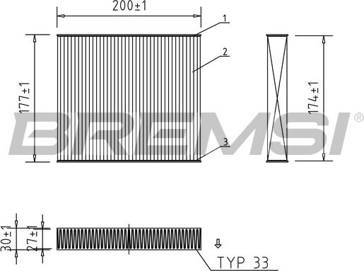 Bremsi FC0167 - Филтър купе (поленов филтър) vvparts.bg