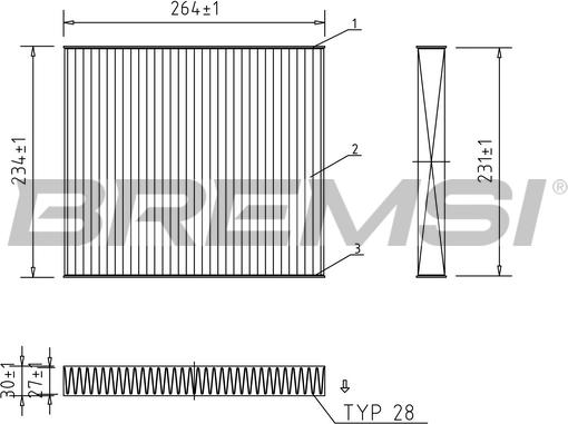 Bremsi FC0107C - Филтър купе (поленов филтър) vvparts.bg