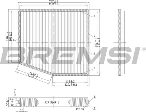 Bremsi FC0187C - Филтър купе (поленов филтър) vvparts.bg