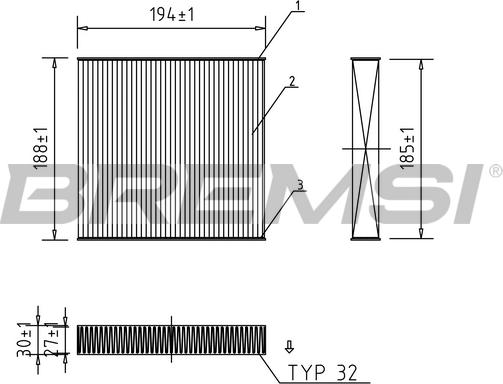 Bremsi FC0171 - Филтър купе (поленов филтър) vvparts.bg