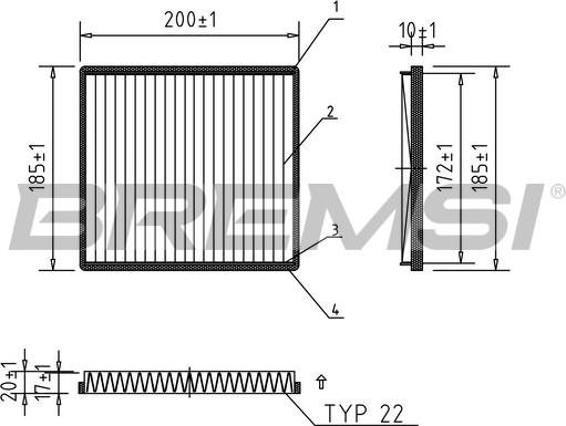 Bremsi FC0894C - Филтър купе (поленов филтър) vvparts.bg